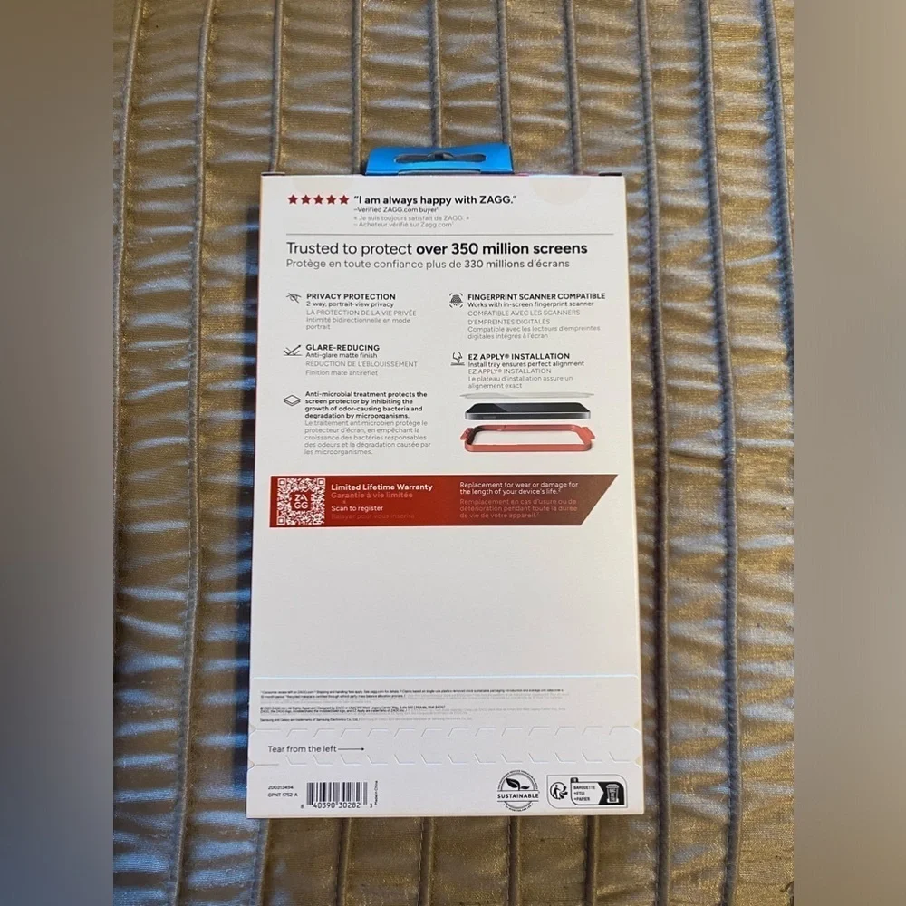 NEW-ZAGG InvisibleShield FusionPrivacy AntiGlare SamsungGalaxyS24Ultra Protector